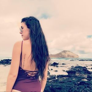 TAVIK + Lace Up One Piece Bathing Suit